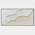 WHITE WAVE: Textured Minimalist Coastal Abstract Painting in White and Beige