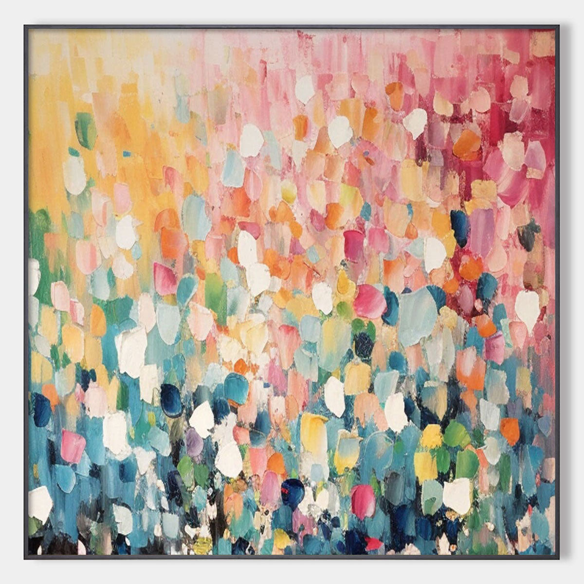 WILD BLOOM: Textured Abstract Colorful Floral Landscape Oil Painting
