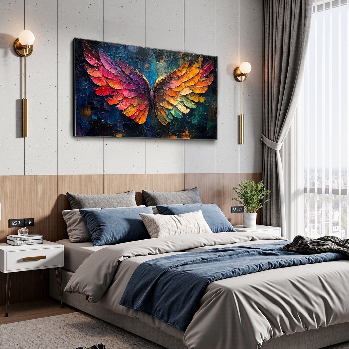WINGS OF ASCENSION: Textured Abstract Oil Painting