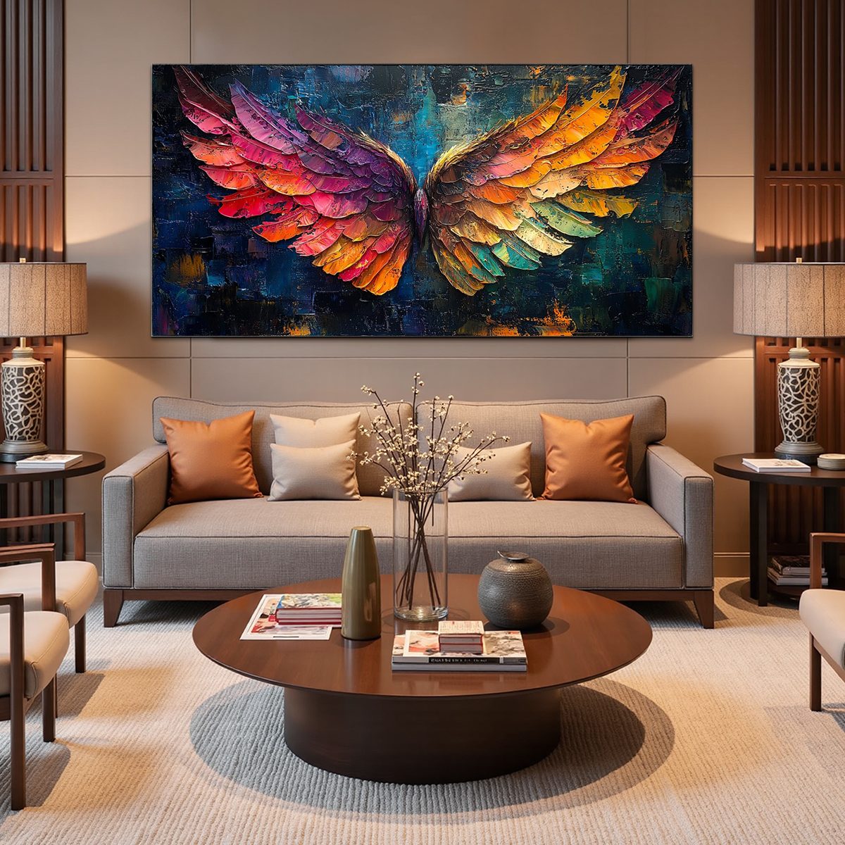 WINGS OF ASCENSION: Textured Abstract Oil Painting