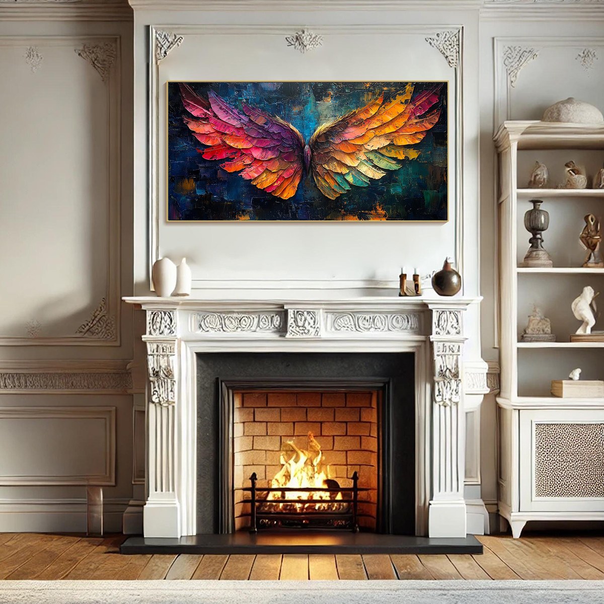 WINGS OF ASCENSION: Textured Abstract Oil Painting