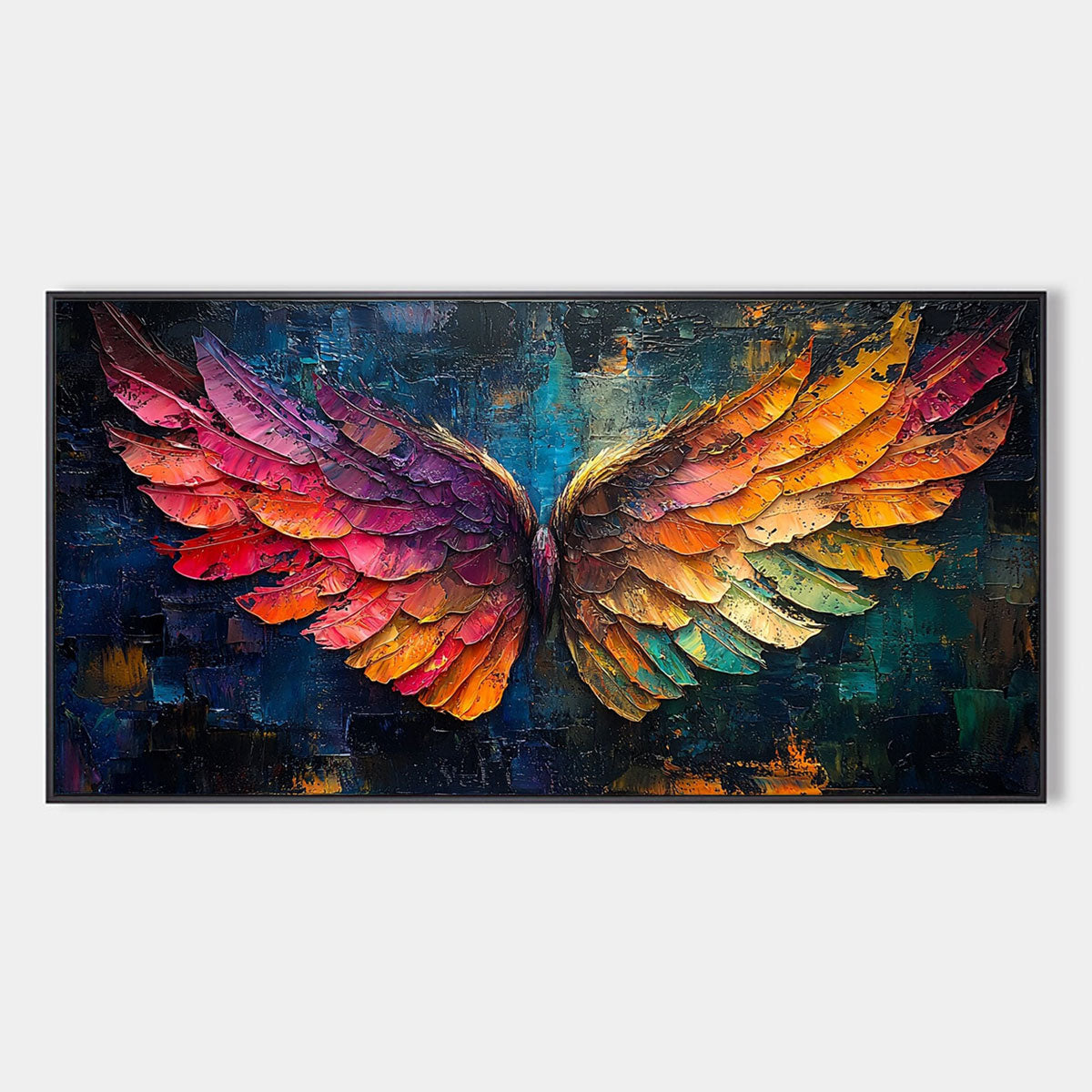 WINGS OF ASCENSION: Textured Abstract Oil Painting