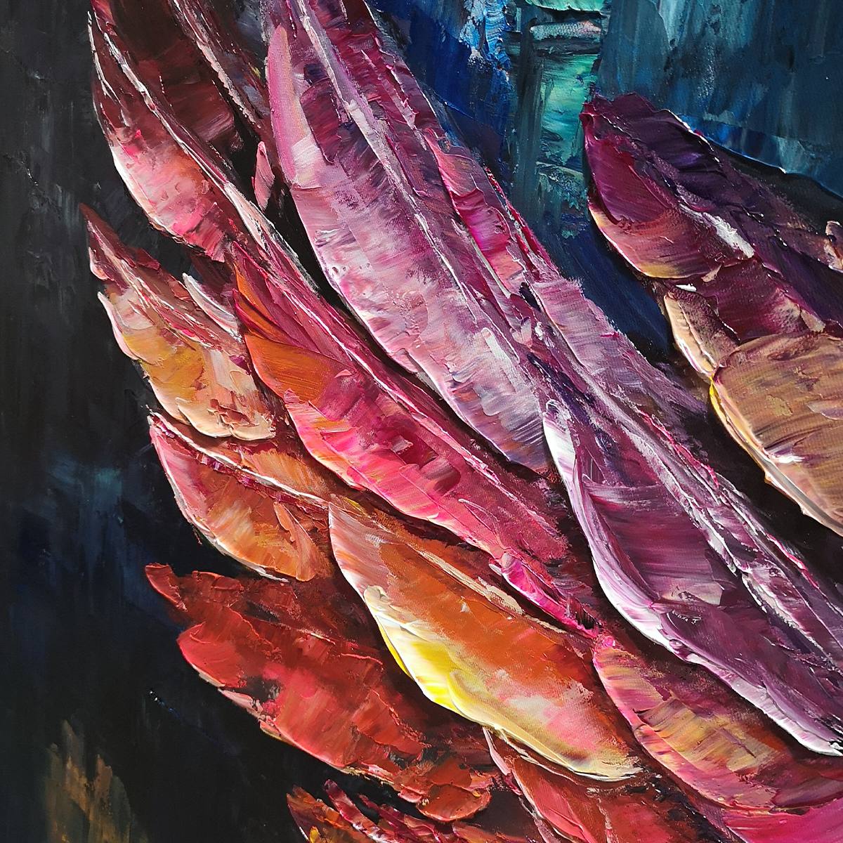 WINGS OF ASCENSION: Textured Abstract Oil Painting