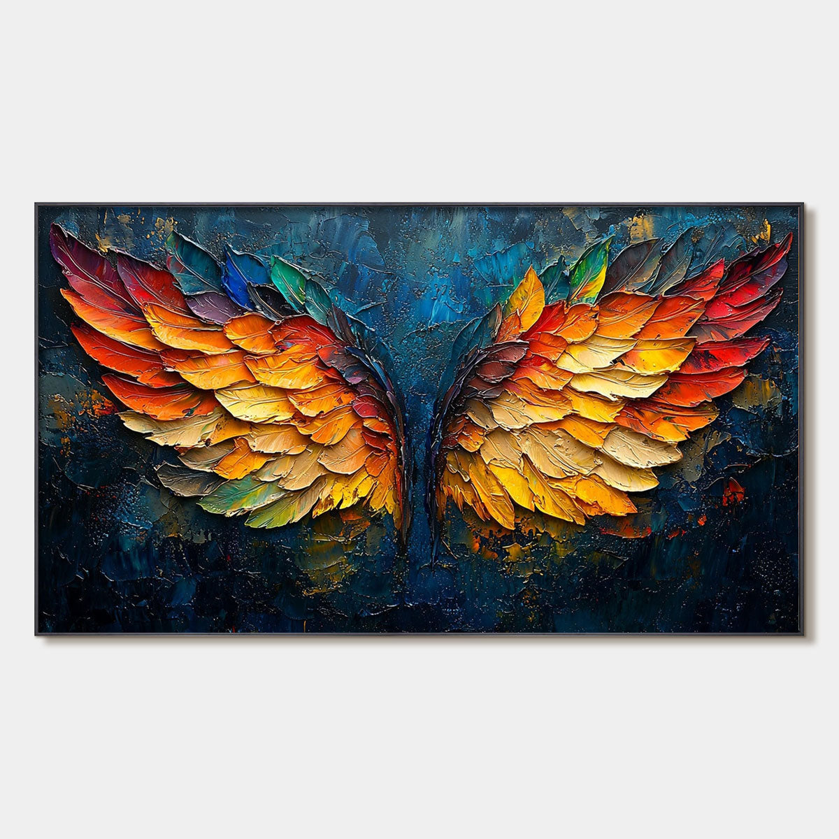 WINGS OF FIRE: Textured Abstract Oil Painting