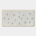 WINTER RHAPSODY: Minimalist Skiing Painting on Textured Canvas