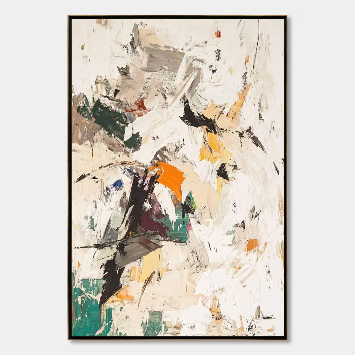 WINTER'S KISS: Textured Abstract Impasto Oil Painting