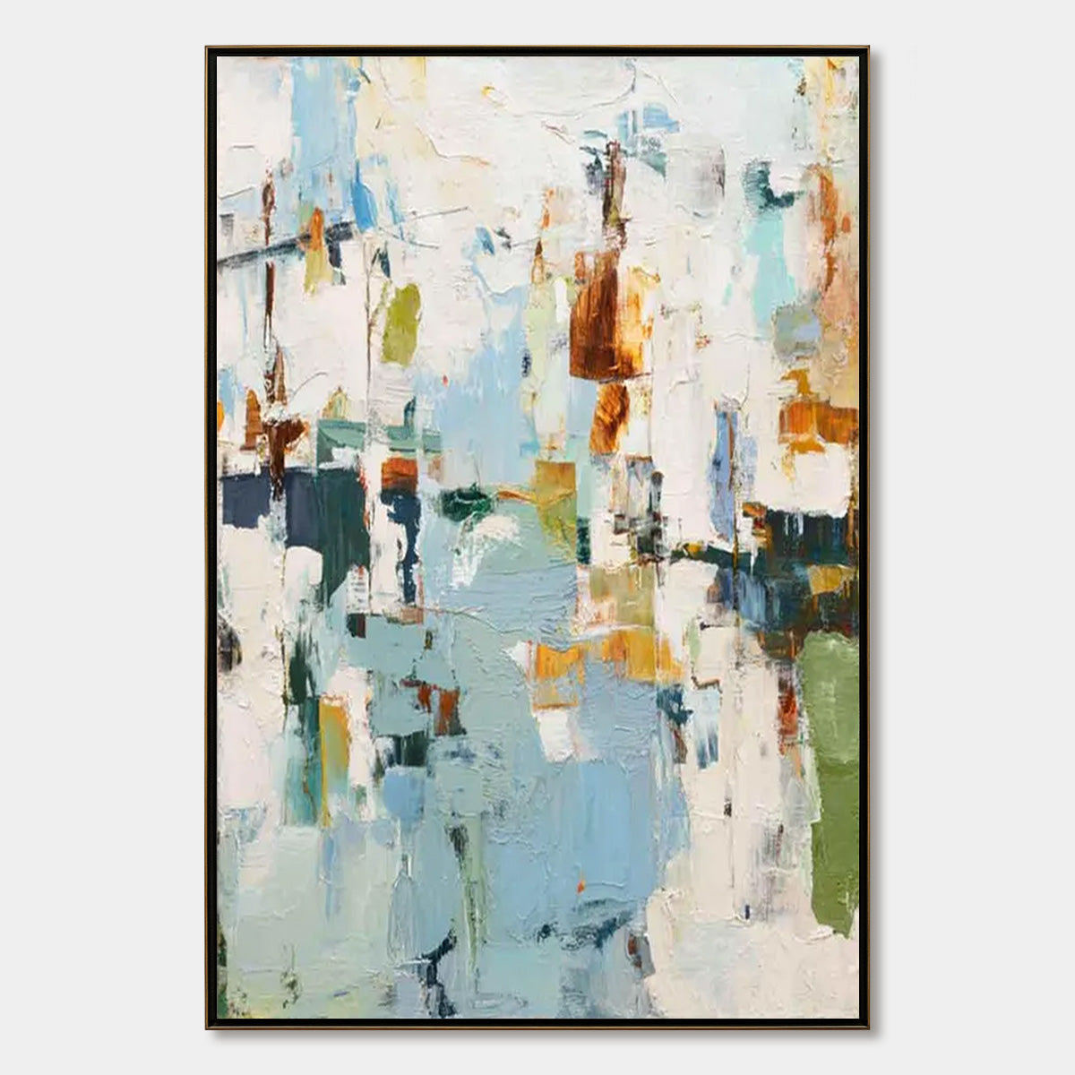 WINTER'S WHISPER: Textured Abstract Oil Painting