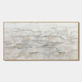 WHITE SANDS: White Abstract Minimalist Oil Painting on Canvas