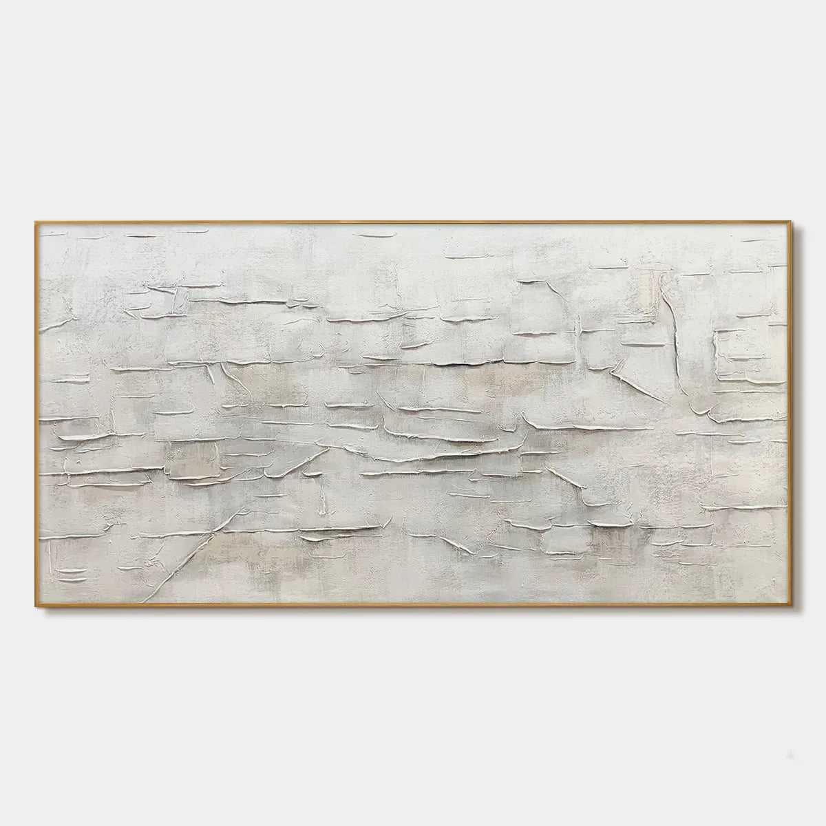 WHITE SANDS: White Abstract Minimalist Oil Painting on Canvas