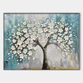 BLOSSOM DREAM: White Floral Impasto Oil Painting
