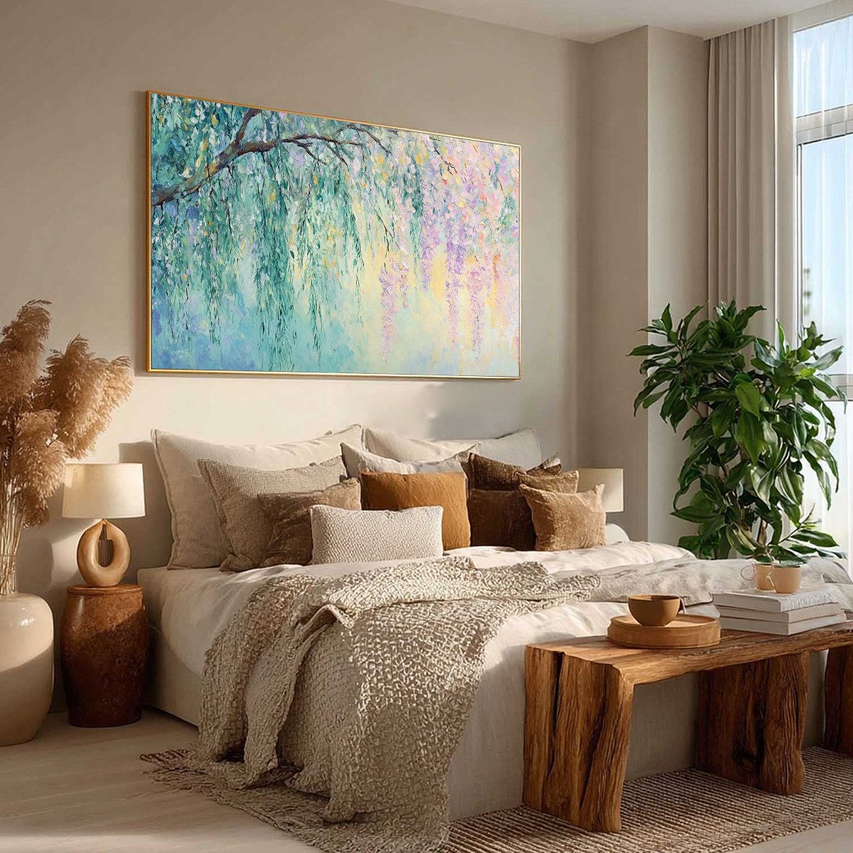WISTERIA WHISPER: Impressionist Pastel Floral Painting
