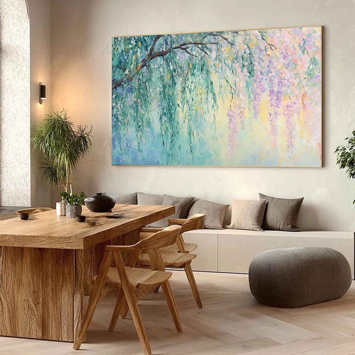 WISTERIA WHISPER: Impressionist Pastel Floral Painting