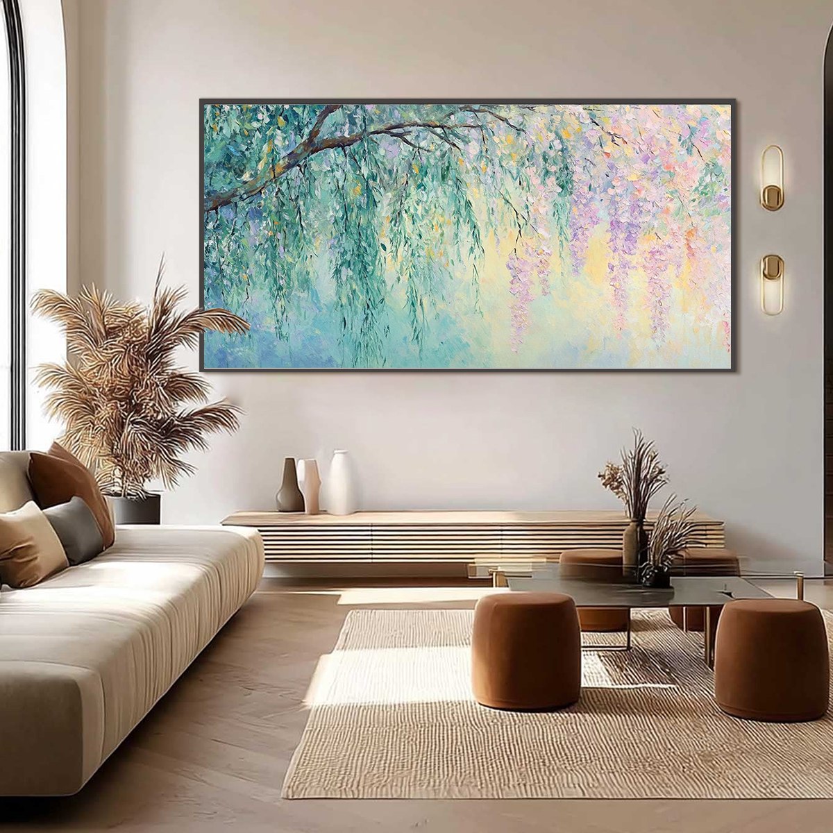 WISTERIA WHISPER: Impressionist Pastel Floral Painting