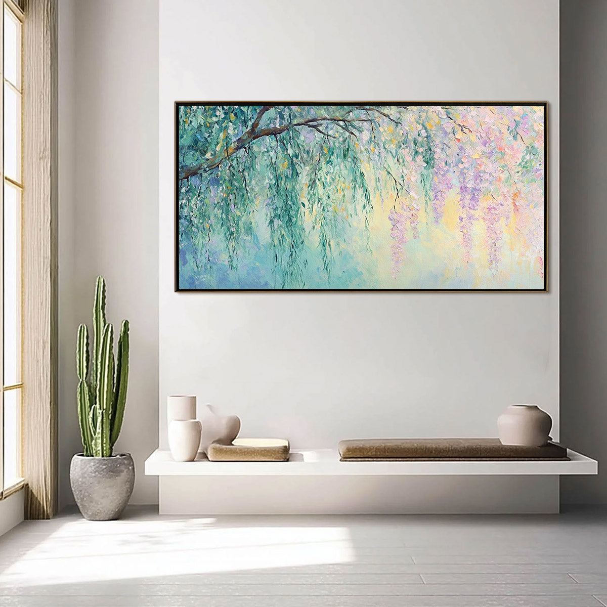WISTERIA WHISPER: Impressionist Pastel Floral Painting