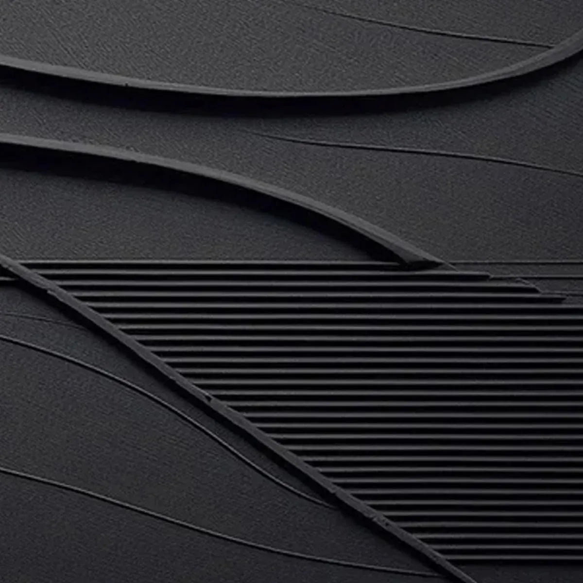 BLACK TEXTURED WAVES: Minimalist Textured Painting