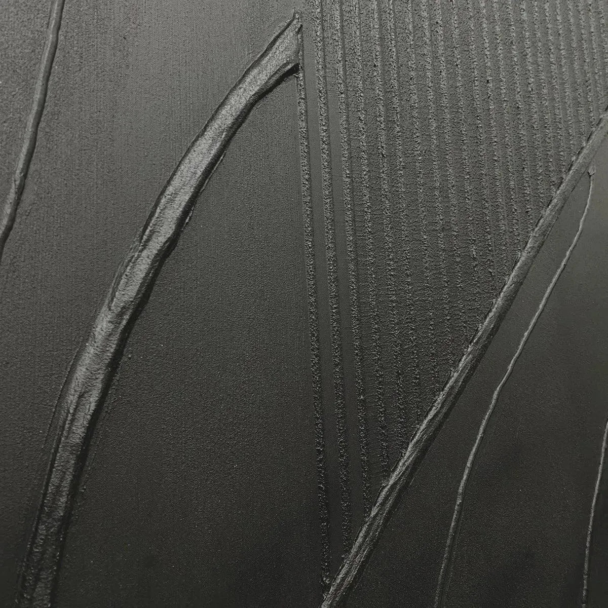 BLACK TEXTURED ABSTRACT: Minimalist Textured Painting