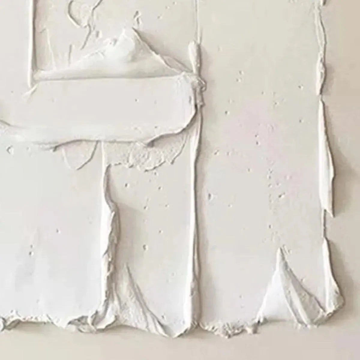 WHITE TEXTURED RELIEF: Textured Abstract Painting in White