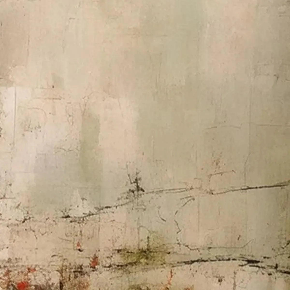 WABI SABI TERRAIN: Textured Abstract Landscape Painting, Vertical Wall Art