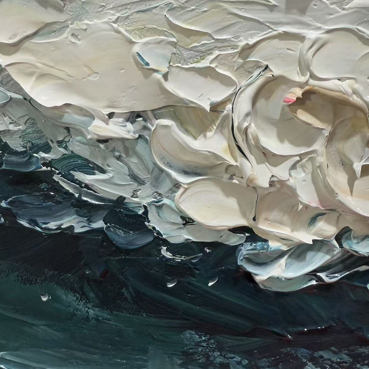 OCEAN DREAM: Textured Abstract Ocean Painting in Blue, White, and Gold