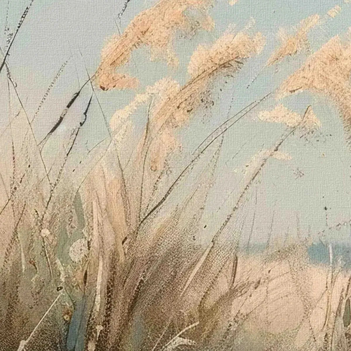 BEACH GRASS PANORAMIC: Beach Painting, Panoramic Wall Art