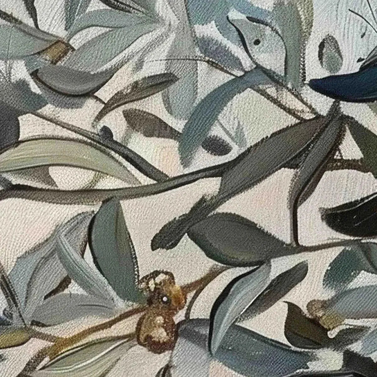 OLIVE BRANCH PANORAMIC: Botanical Painting, Panoramic Wall Art