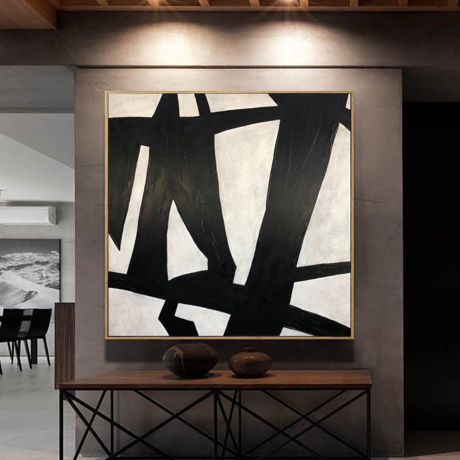 Black & White Abstract Canvas Wall Art