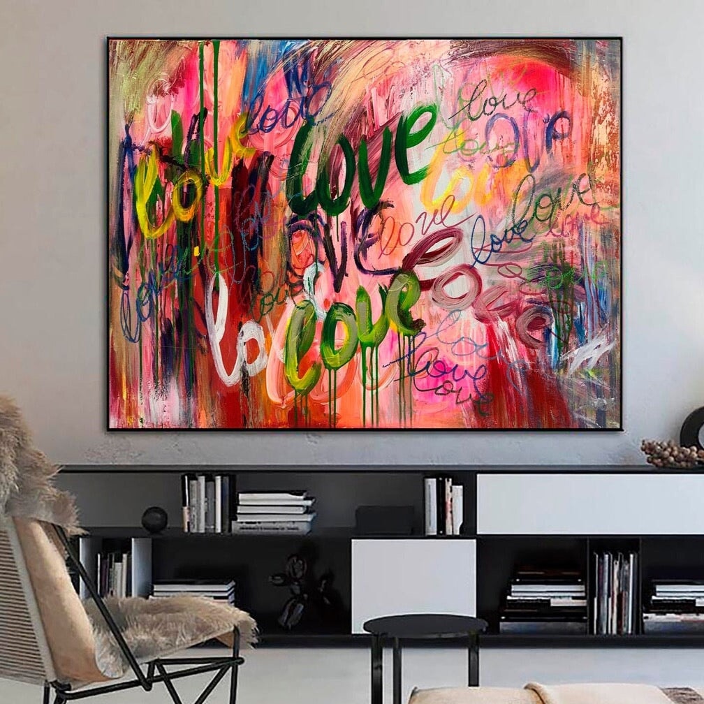 Abstract Wall Art Love