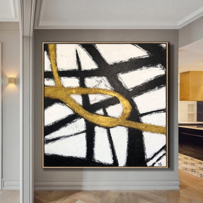 Black & Gold Abstract Art