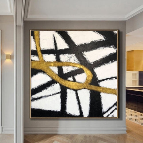 Black & Gold Abstract Art