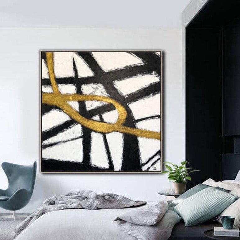 Black & Gold Abstract Art