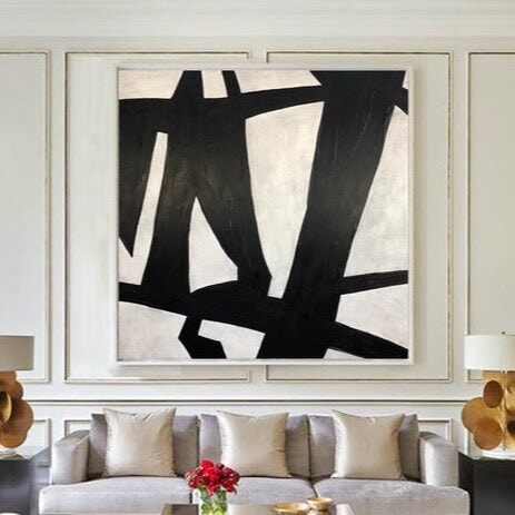 Black & White Abstract Canvas Wall Art