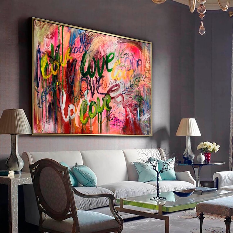 Abstract Wall Art Love