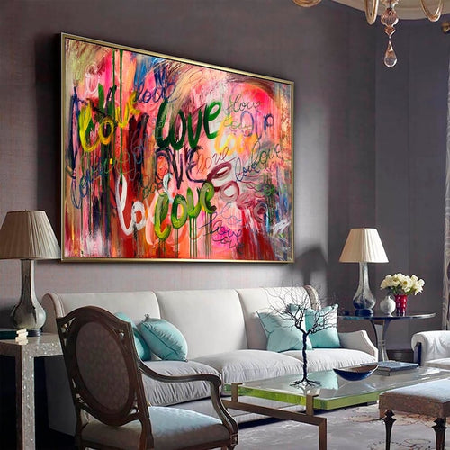 Abstract Wall Art Love