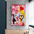Colorful Balloon Girl Canvas Art