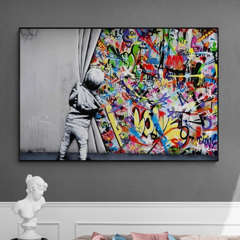 Banksy Behind the Curtain - 100% Hand-Painted