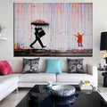 Banksy Colorful Rain