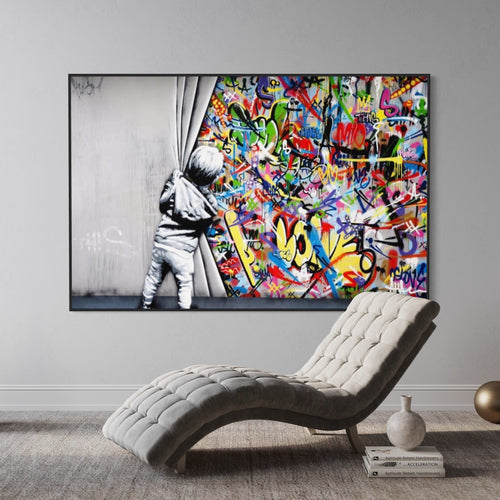 Banksy Behind the Curtain - 100% Hand-Painted