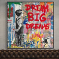 Banksy Dream Big Dreams 100% Hand-Painted
