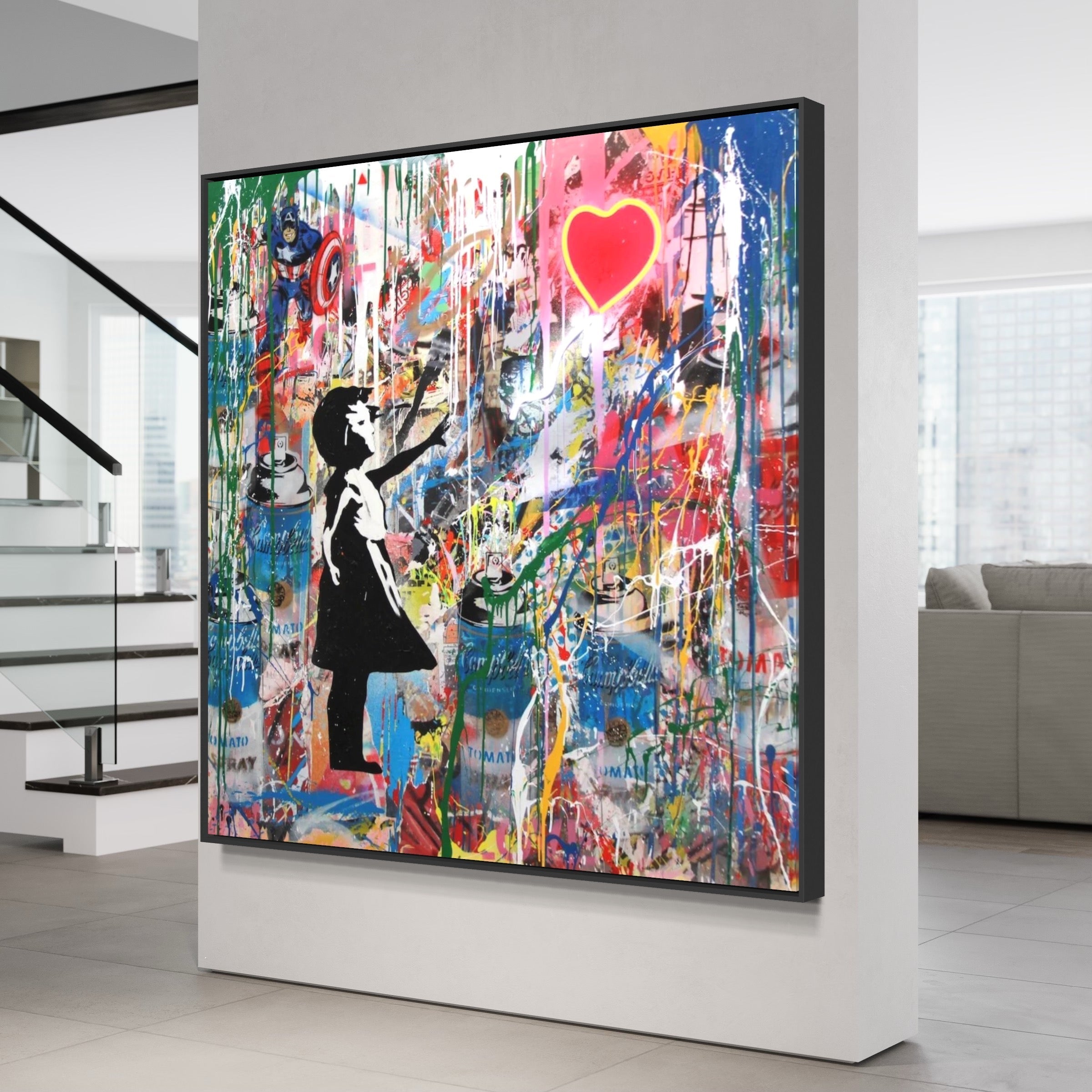 Banksy Balloon Girl 100% Hand-Painted