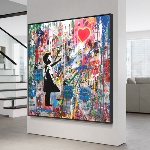 Banksy Balloon Girl 100% Hand-Painted