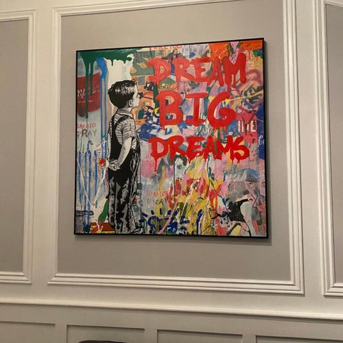 Banksy Dream Big Dreams 100% Hand-Painted