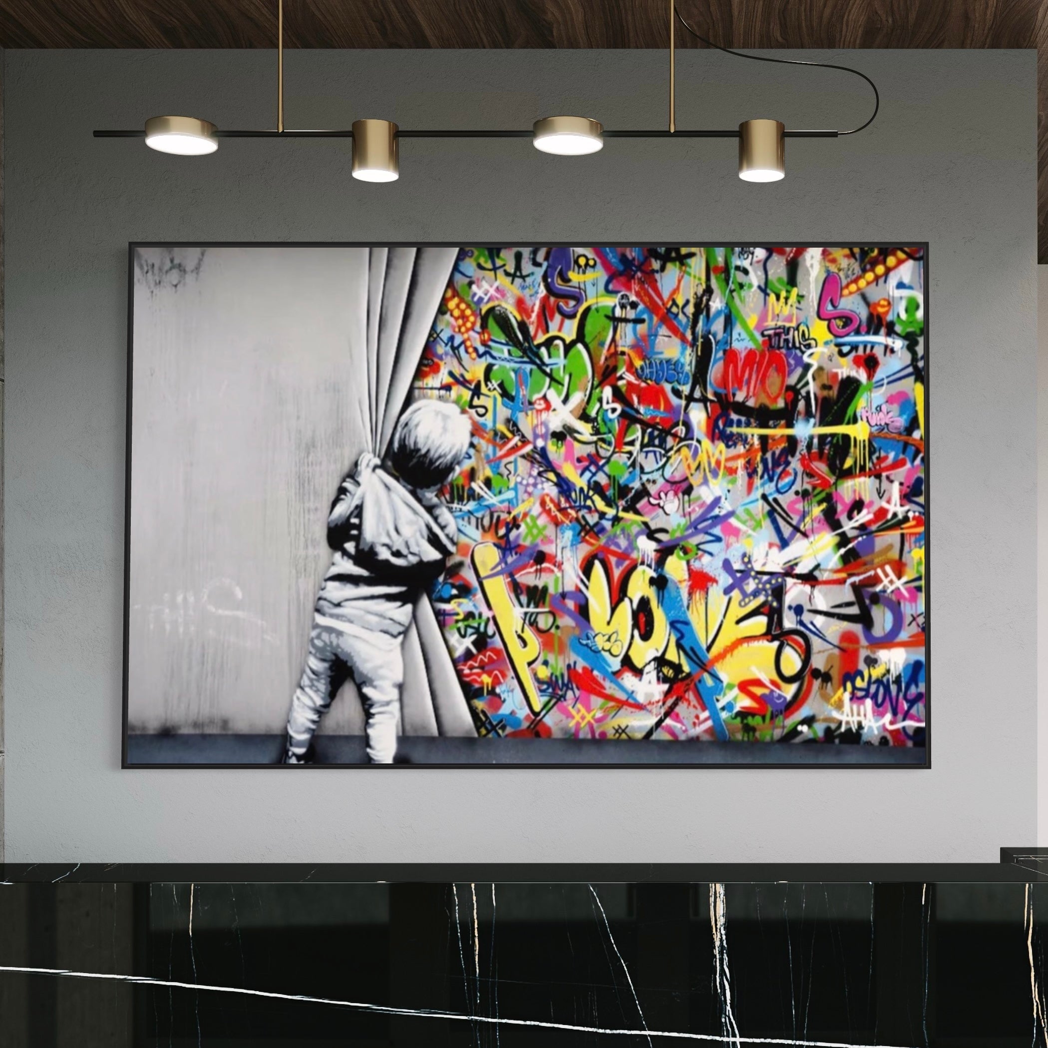 Banksy Behind the Curtain - 100% Hand-Painted