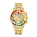 Luxury Golden Iced Out Diamond Stainless Steel Watch