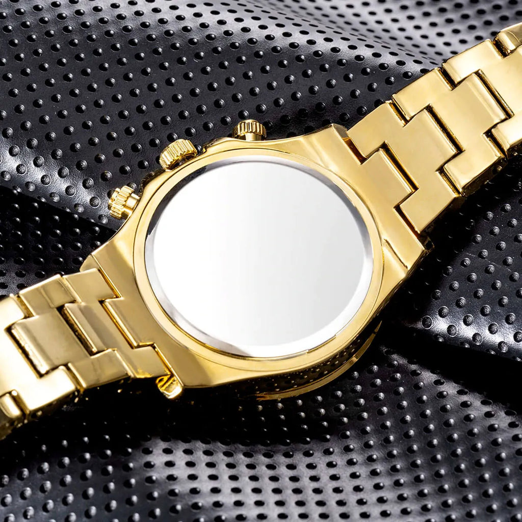 Luxury Iced Out Diamond Stainless Steel Watch