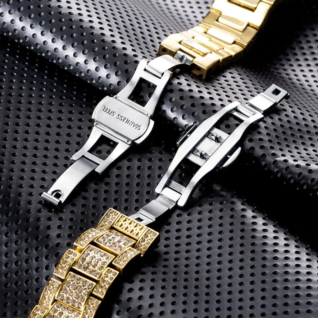 Luxury Iced Out Diamond Stainless Steel Watch