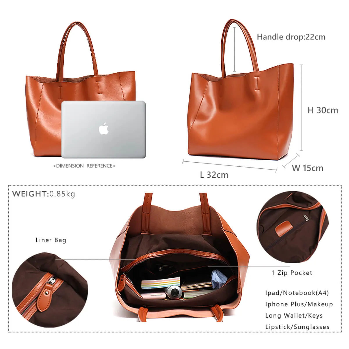 Luxury Leather Designer Women Tote Bags