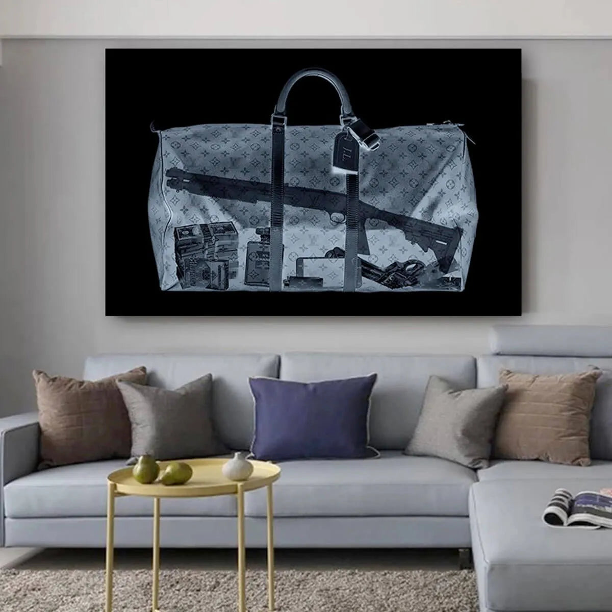 Luxury Money Perfume In Bag Art Canvas Painting Print Wall Art