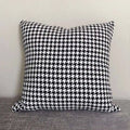 Luxury PU Patchwork Houndstooth Pillow Case Decorative Orange Pillow Covers