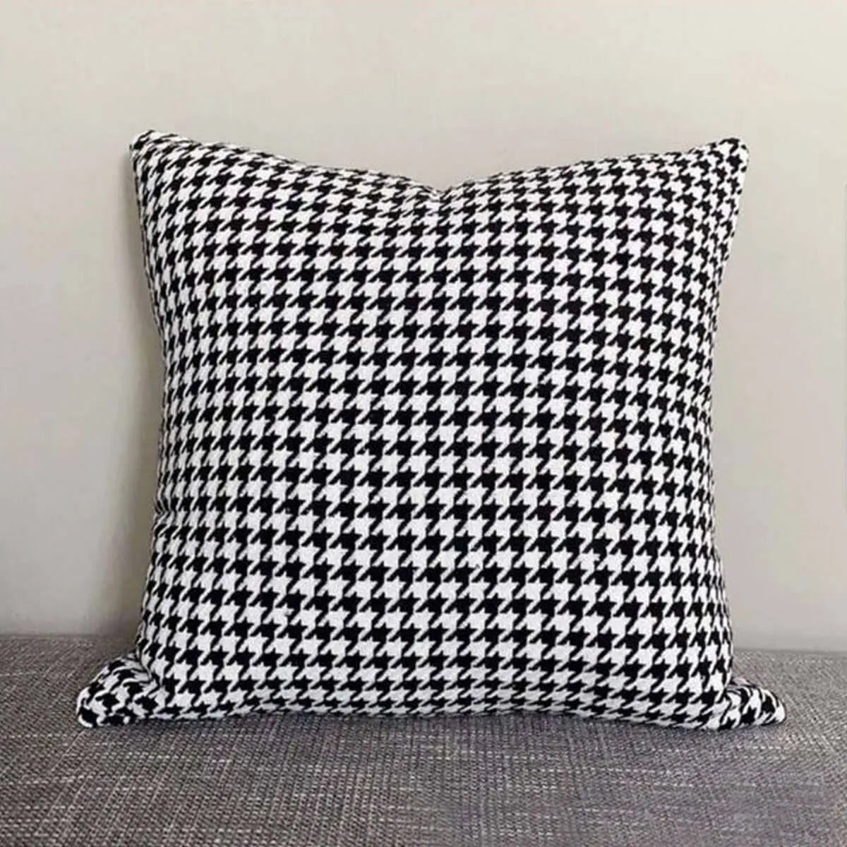 Luxury PU Patchwork Houndstooth Pillow Case Decorative Orange Pillow Covers