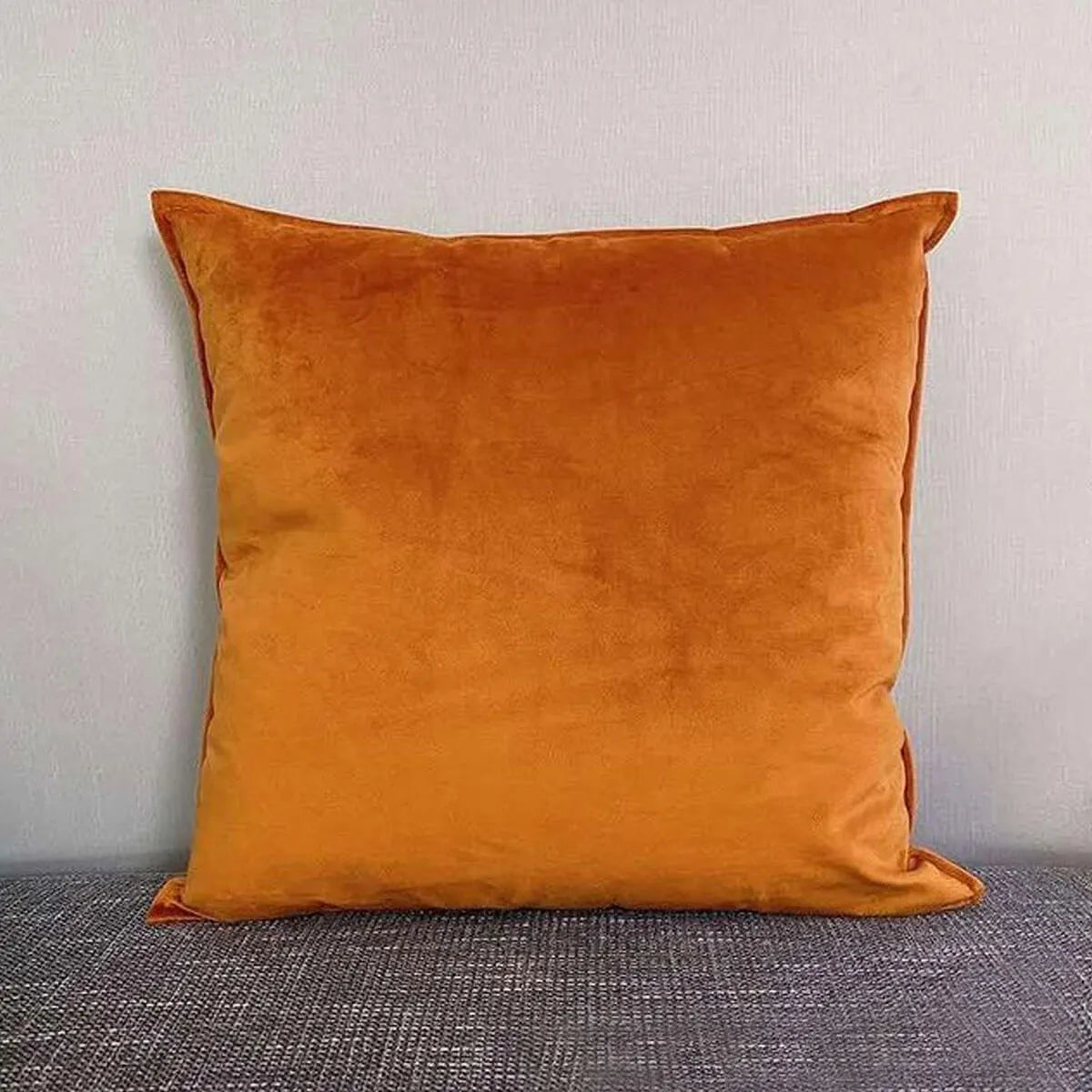 Luxury PU Patchwork Houndstooth Pillow Case Decorative Orange Pillow Covers